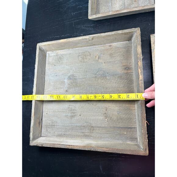 Vintage Set of 3- Lightweight Nesting Wooden Table Tray- Accent Decor- Rustic - Picture 6 of 6